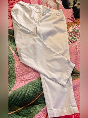 Talbots White Perfect Crop Pants 16W